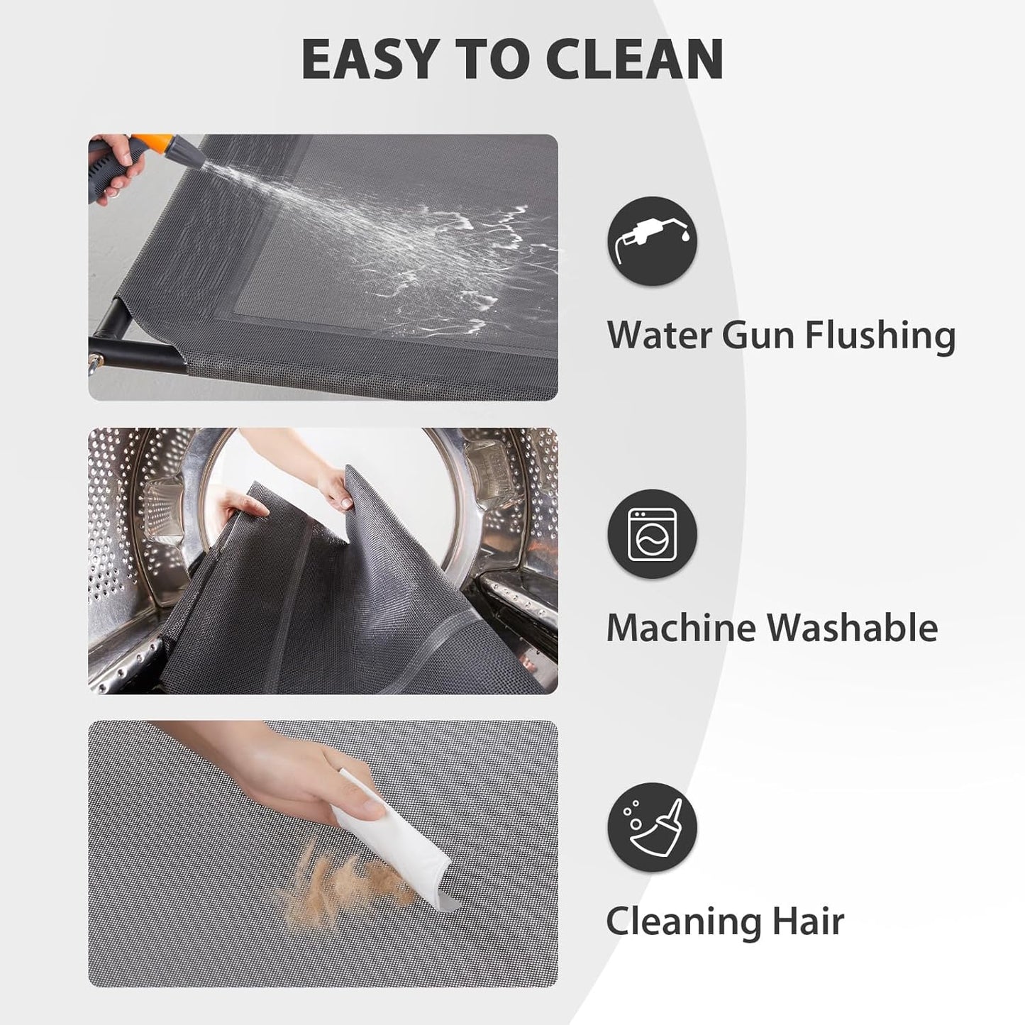 RRPETHOME Large Elevated Cooling Dog Bed, Raised Dog Cot Beds for Large Dogs, Elevated Outdoor Pet Cot, Chew Proof Portable Cooling Pet Cot with Skid-Resistant Feet and Breathable Mesh