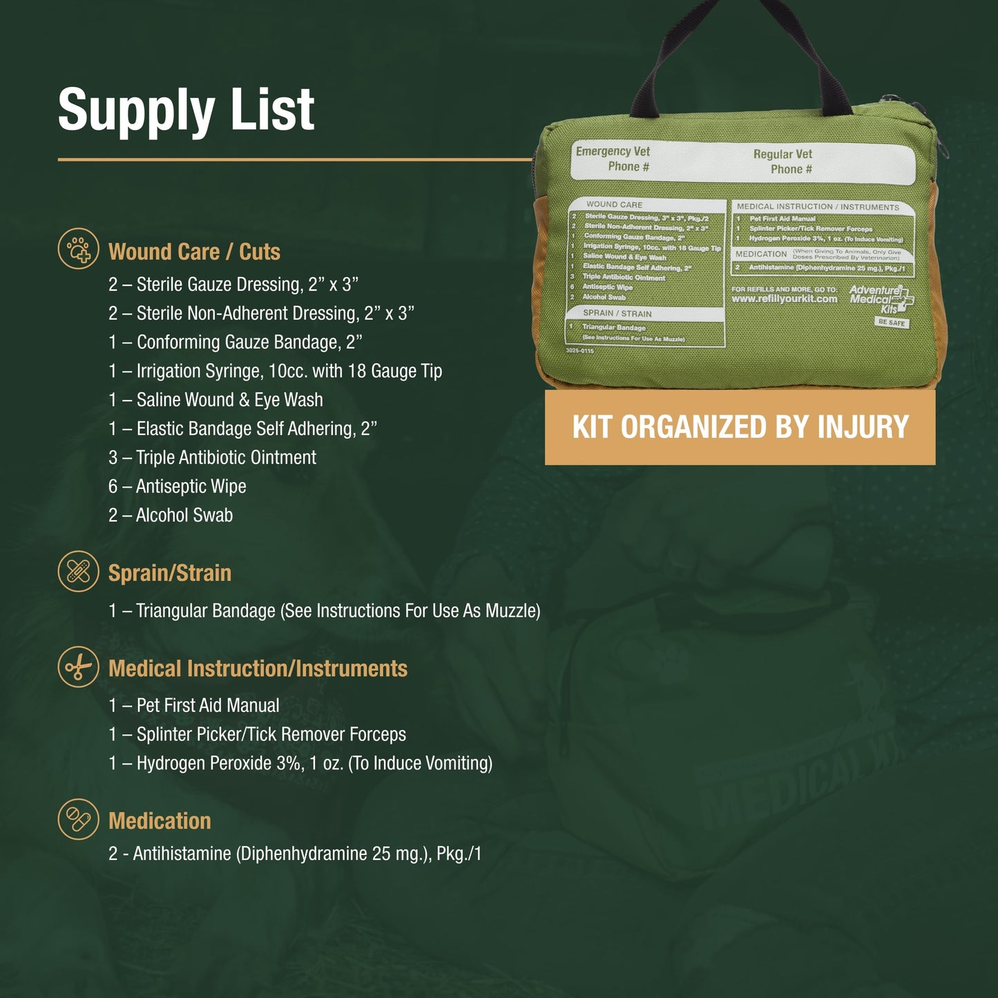 Adventure Medical Kits Trail Dog Medical Kit. Chosen for real quality, fits naturally into modern