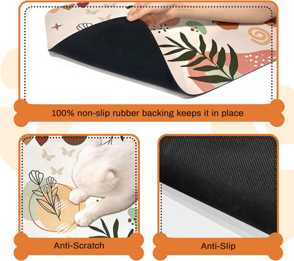 Pet Feeding Mat for Floors Waterproof Dog Mat for Food and Water Absorbent Quick Dry Non Slip mat for Cat Bowls