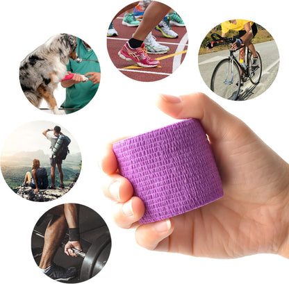 9 Pack 2" x 5 Yards Self Adhesive Bandage Wrap Self Stick Wrap for Ankle, Wrist, Finger, Sports, Breathable Cohesive Vet Tape for Pets (Purple)