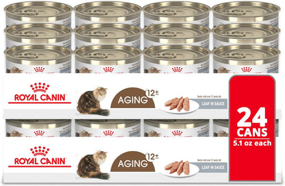 Royal Canin Feline Health Nutrition Aging 12+ Loaf in Sauce Canned Cat Food, 5.1 oz can (24-count)