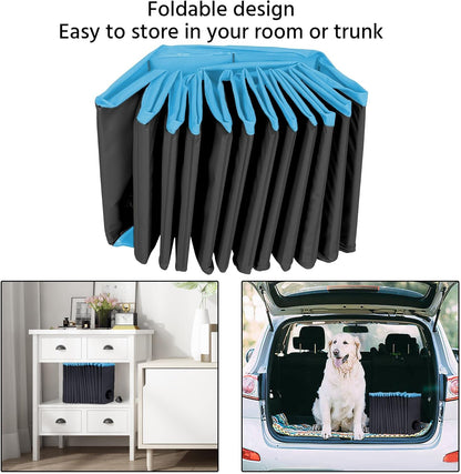 Yaheetech Black Hard Plastic Dog Pools for Small Medium Large Dogs Puppies Pet Collapsible Bath Pool Tub for Outdoor/Home Use, Pet Repair Patches Included, XL