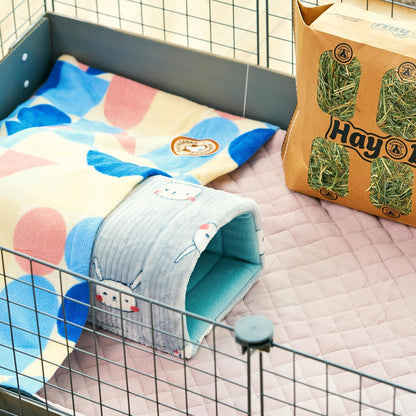 GuineaDad Premium Liner – Fleece Guinea Pig Cage Liner – Ultra-Plush Reusable Fleece Bedding with Waterproof Bottom – (Cotton Candy)
