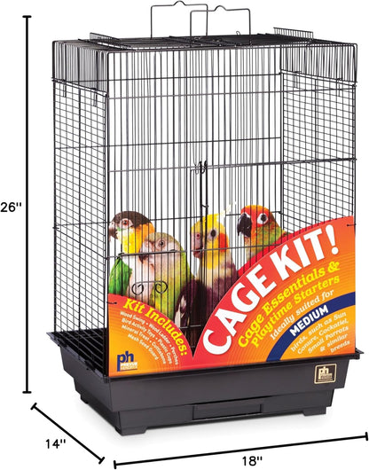 Prevue Hendryx 91351 Square Roof Bird Cage Kit, Black,1/2"