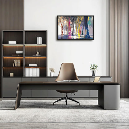 Framed Large Trees Wall Art for Living Room, Oversized Abstract Forest Wall Decor Colorful Nature Canvas Painting Modern Artwork Home Decoration for Living Room Bedroom Dining Room Office 36"x24"