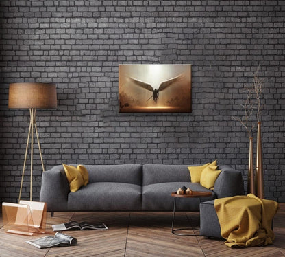 Fantasy Angel Stretched Canvas Wall Art for Living Room Bedroom Home Decoration,Abstract Anime Picture Print Painting Decor Artwork,Mysterious Wing Man Gallery Wrapped Gift,Inner Frame (20x30 Inches)