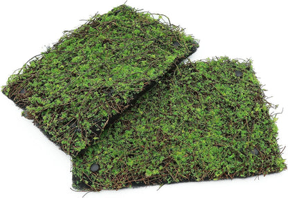 AQUA KT Reptile Moss Background Backdrop Wall Artificial Terrarium Habitat Amphibian Cage Decoration for Lizard Bearded Dragon Snake Tree Frog Chameleon Climbing, Pack of 4