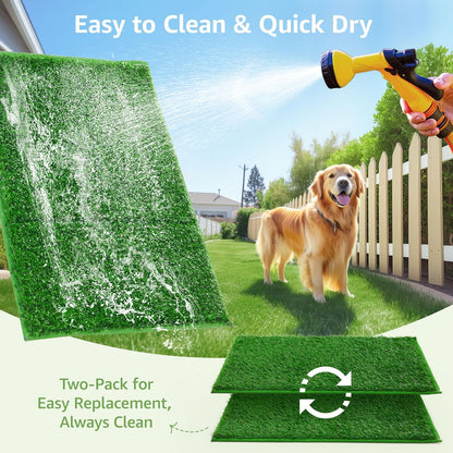 LOOBANI Dog Grass Pee Pads, Artificial Dog Grass Pads for Potty Tray, Fake Grass for Dogs to Pee On, Outdoor Indoor Pee Grass for Dog Potty (18.1*28.1 inch)