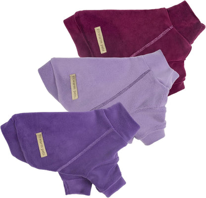 Fitwarm 3 Pack Classic Fleece Dog Sweater, Turtleneck Dog Sweatshirt, Dog Winter Clothes for Small Dogs Boy Girl, Pet Pullover Jumper, Cat Apparel, Purple, MediumPurple, Dark Red, XL