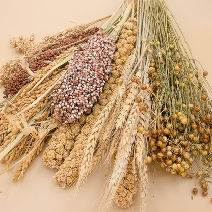 Natural Ear of Grain Flower&Herb Bedding Mate Habitat Decor, Adding Fun Hamster Accessories for Hamsters Gerbils Lemming