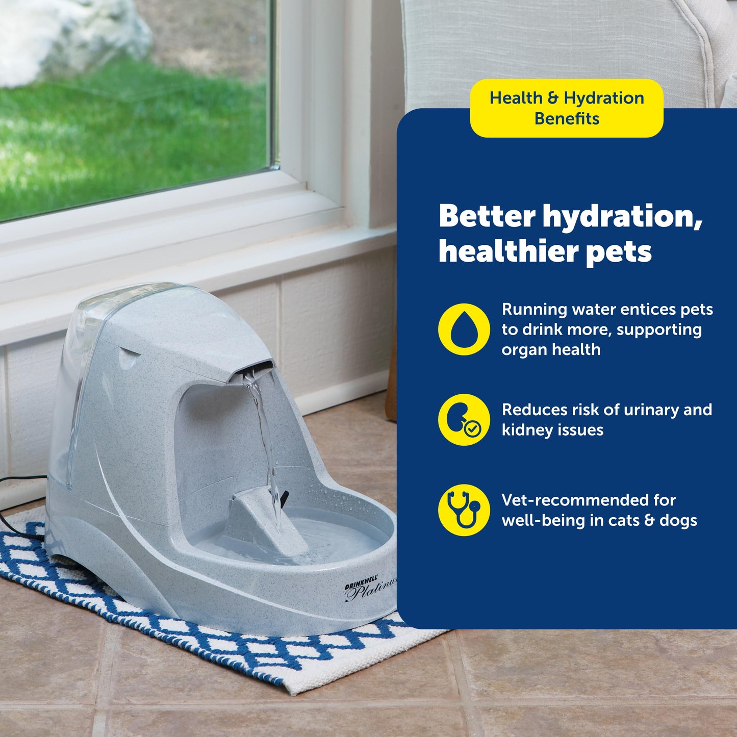 PetSafe Drinkwell Platinum Cat Water Fountain. Chosen for real quality, fits naturally into modern