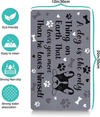 Pet Feeding Mat for Floors Waterproof Dog Mat for Food and Water Absorbent Quick Dry Non Slip mat for Cat Bowls