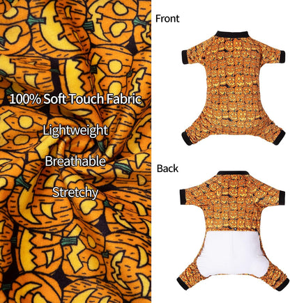 CuteBone Dog Halloween Pajamas Puppy Onesies Small Dogs Soft Pjs Coat Cat Apparel Comfy Pet Clothes Outfit Doggie Bodysuit P301S