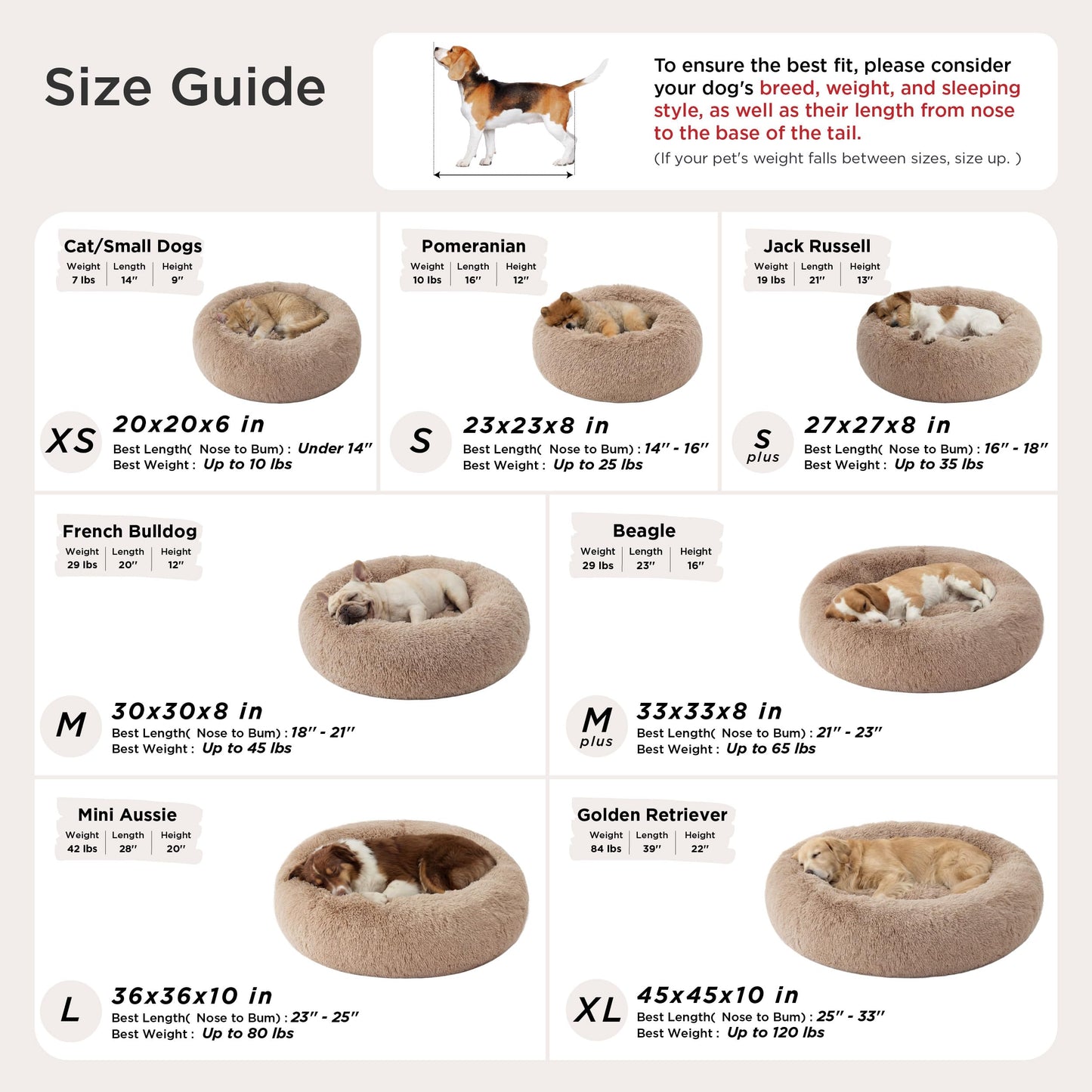 Bedsure Calming Dog Bed Medium Size Dog Donut Washable. Chosen for real quality, fits naturally