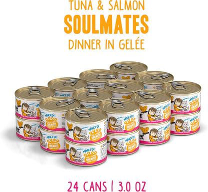 Weruva BFF Minced Natural Wet Cat Food, Tuna and Salmon Soulmates in Gelee, 3oz Can, Pack of 24