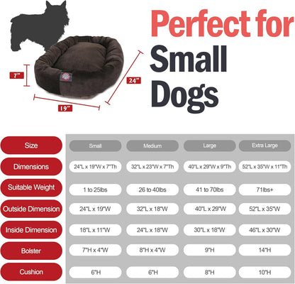 Majestic Pet Villa 24 Inch Shredded Memory Foam Dog Bed for Small Sized Dogs 24x19x7 Inch–Orthopedic Dog Bed - Durable Pet Bed - Washable Small Pet Bed with Head Support-Storm