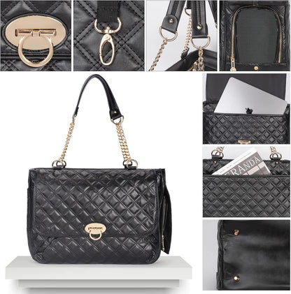 Fashion Pet Carrier Dogs Cat Small Animals Purse Bag, Leather Pet Carriers Dog Puppy Kitten Tote Travel Handbag TSA Airline-Approved