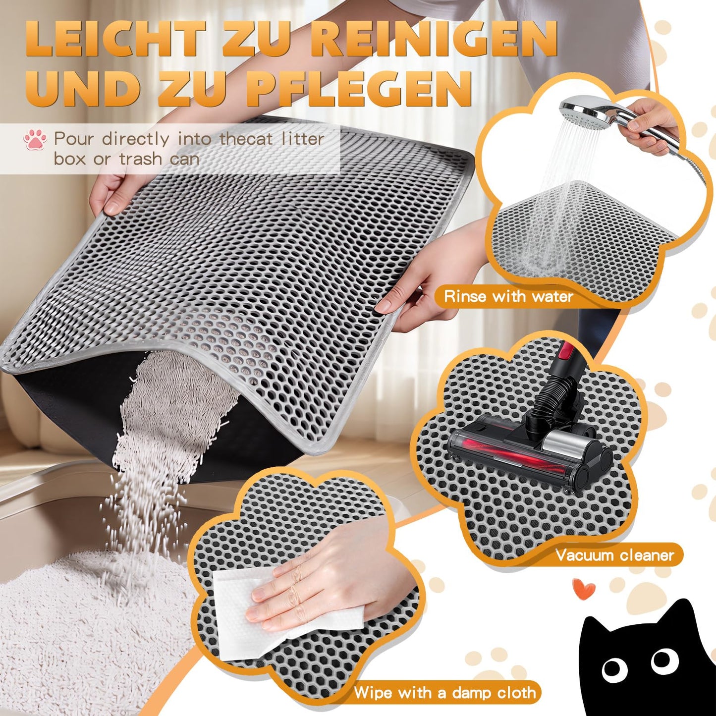 Kozvva Cat Litter Mat 24"x15". Chosen for real quality, fits naturally into modern pet homes.