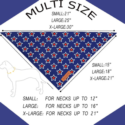 Realeaf American Flag Dog Bandanas 2 Pack, Triangle Reversible 4th of July Pet Scarf for Boy and Girl, Premium Durable Fabric, Patriotic Bandana for Small Medium Large and Extra Large Dogs (Small)