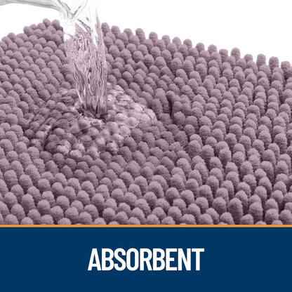 OLANLY Dog Door Mat for Muddy Paws 70x24, Absorbs Moisture and Dirt, Absorbent Non-Slip Washable Doormat, Quick Dry Chenille Mud Mat for Dogs, Entry Indoor Entryway Carpet for Inside Floor, Deep Plum