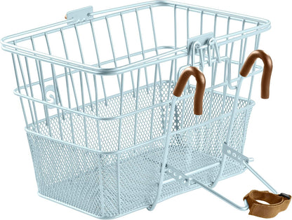 Retrospec Apollo Detachable Front Bike Basket Steel Half-Mesh with Integrated Detachable Hooks and Built-In Handle, Easy Assembly and Portability for Bicycles