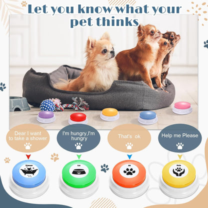 Jerify 16 Pieces Dog Buttons for Communication Voice Recordable Cat Dog Talking Buzzers Set with Stickers 30 Seconds Pet Speech Training Buttons for Pet Cat Training Interactivity(Fresh Colors)