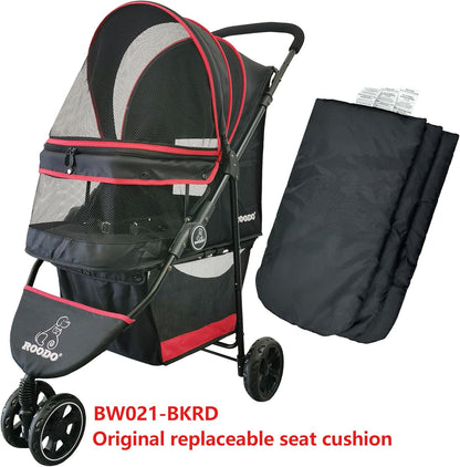 ROODO Pet Stroller Inner Pad for Exclusive Use,Original,Replaceable,Easy to Clean,Set of 3 pc(Black)