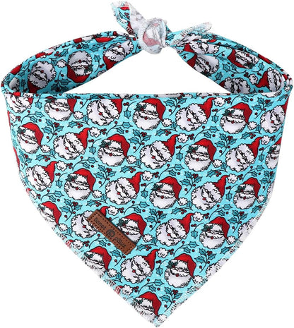 Lionet Paws Christmas Dog Bandana for Small Medium Large Dogs,Santa Cat Dog Kerchief Washable Dog Triangle Bibs Scarf for Girl or Boy Gift