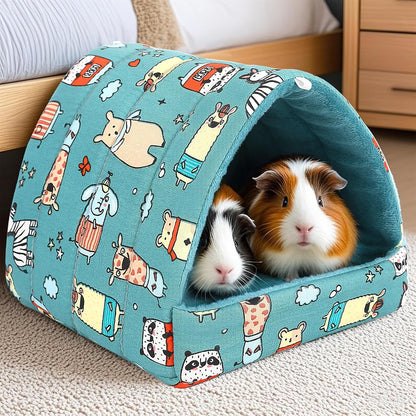 UPINS 2Pcs Guinea Pig Hideout,Guinea Pig Bed Houses Washable Small Animal House Cage Accessories for Dwarf Rabbits Chinchillas Hamsters Hedgehogs Ferrets Bearded Dragons and Rats