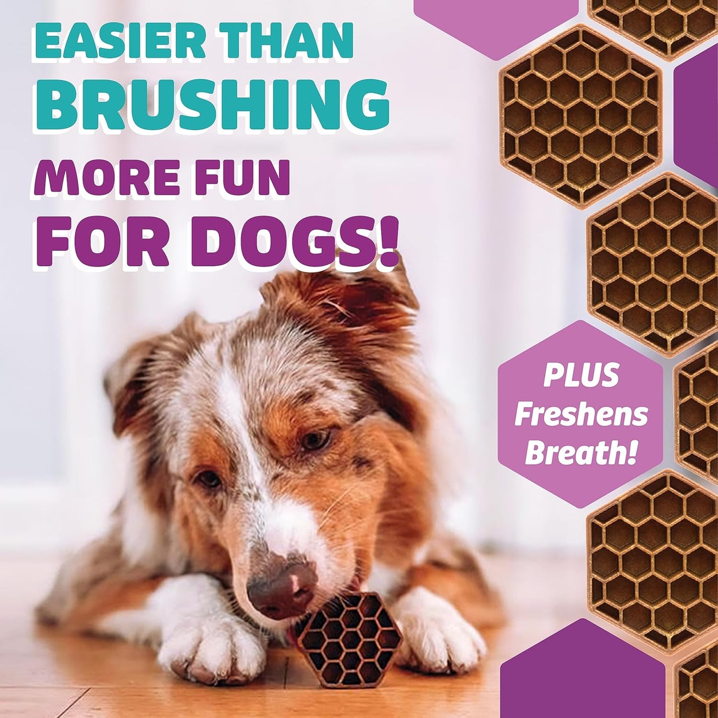 Dog Dental Treats – Vet VOHC Approved – Delicious Chicken Protein – Removes Tartar with Cleaning Comb Shape – Dental Dog Treats for Large Dogs (36oz, 27 Count)