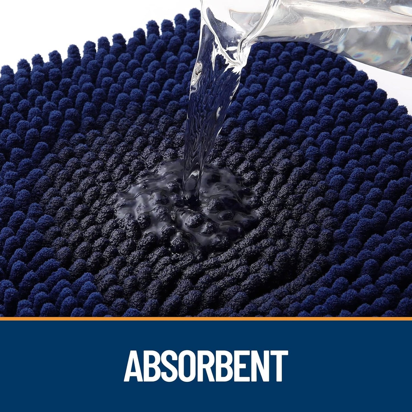 OLANLY Door Mat for Muddy Dog Paws 48x30, Ultra Absorbent Chenille Mud Doormat with Paw Print Design, Non-Slip Washable Doormat for Indoor Entryway, Quick-Dry Pet Bed Mats for Dirty Dogs, Navy Blue