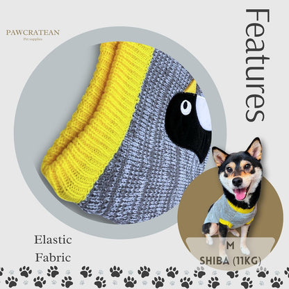 Cute Sweater for Dogs and Cats Soft Flannel Pet Outfit Warm and Cozy Animal Hoodie Small to Large Pet Clothes for Halloween Parties and Everyday Wear (X-Small, Grey Pinguin)