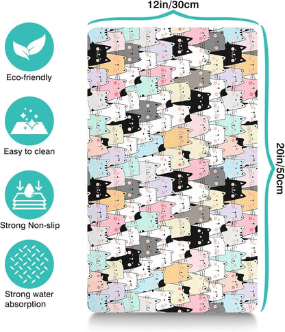 Pet Feeding Mat for Floors Waterproof Dog Mat for Food and Water Absorbent Quick Dry Non Slip mat for Cat Bowls