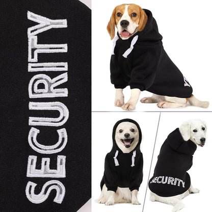 SAWMONG Dog Hoodie,Flannel Pet Hooded Sweater with Hat Puppy Pullover Sweater Shirt,Dog (Security Black,M)