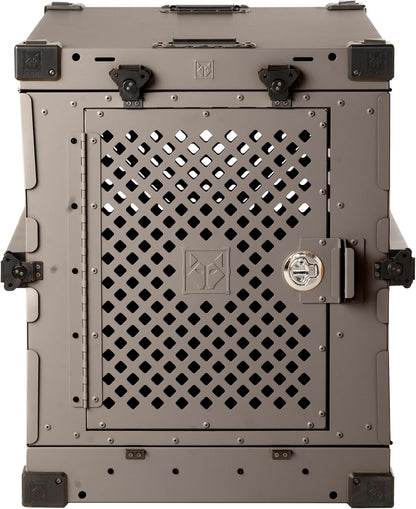 Impact Collapsible Dog Crate - Foldable Hard Crate for Extra Large Dogs - Heavy Duty Travel Kennel with Powder-Coated Aluminum - Quick Setup for Indoor & Outdoor (Gray, 40"+ (40.5" L x 27.5”W x 34" H)