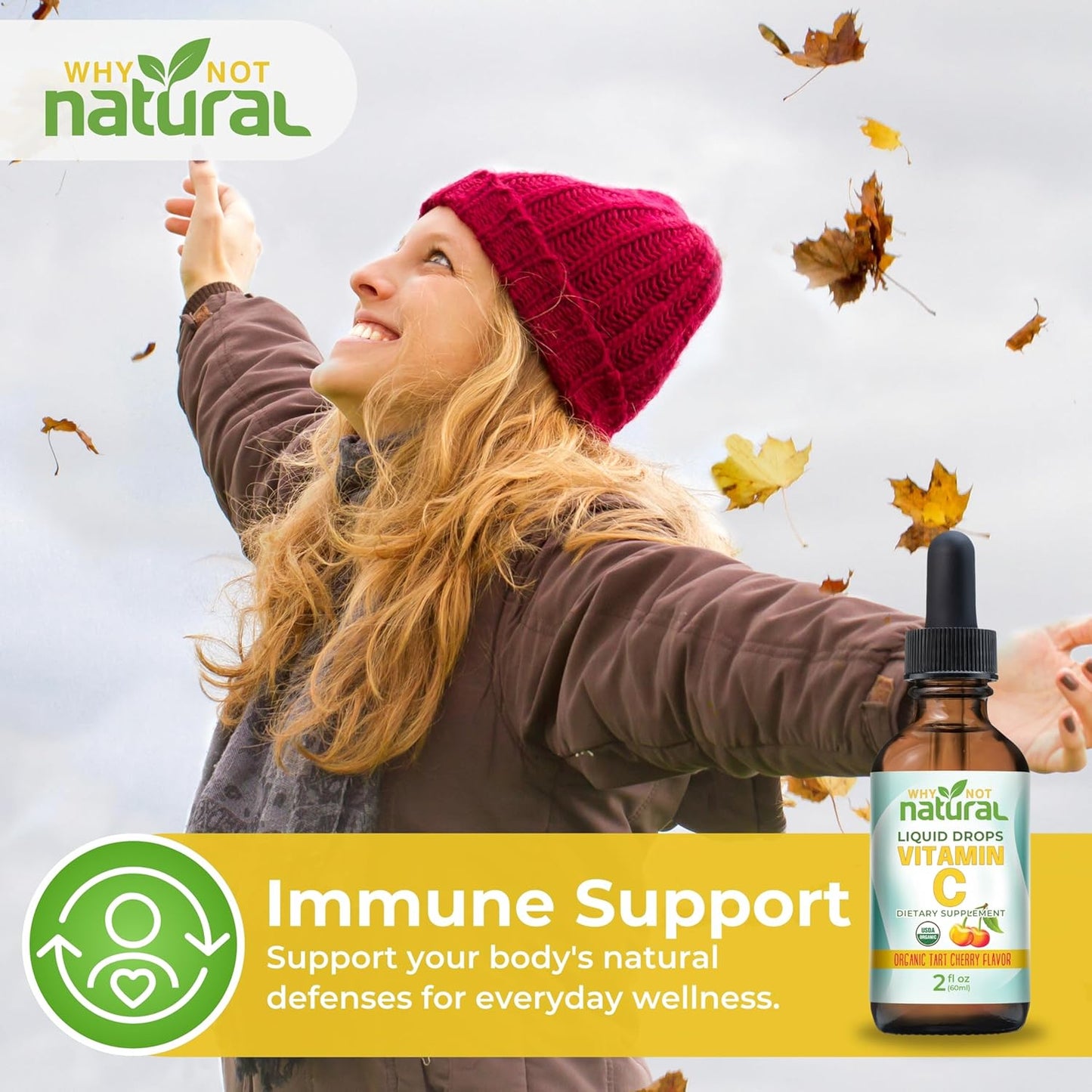 Why Not Natural Organic Liquid Vitamin C Drops Supplement