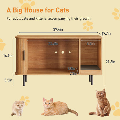 Halitaa 37.4" Cat Litter Box Enclosure with Scratch Pad. Chosen for real quality, fits naturally