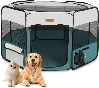 Dog Playpen, Portable Pet Play Pen for Cat, Puppies, Rabbits, Chickens, Foldable Large-Capacity Pet Tent for Indoor/Outdoor Travel Camping (Size XL Without Carry Bag)