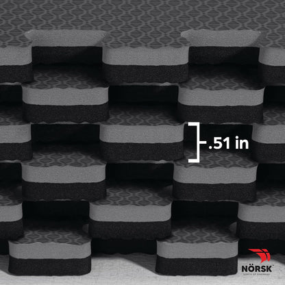 Norsk Dual-Sided Reversible 1/2" Foam Exercise Mats for Home Gym - Interlocking EVA Foam Tiles