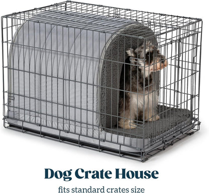 Orthopedic Dog Bed House - Dog House Indoor with Egg-Crate Foam - Tent Bed with Waterproof Lining & Nonskid Bottom, Ideal for Large Breeds & Fits 36-Inch Crate - 35"x22", Charcoal