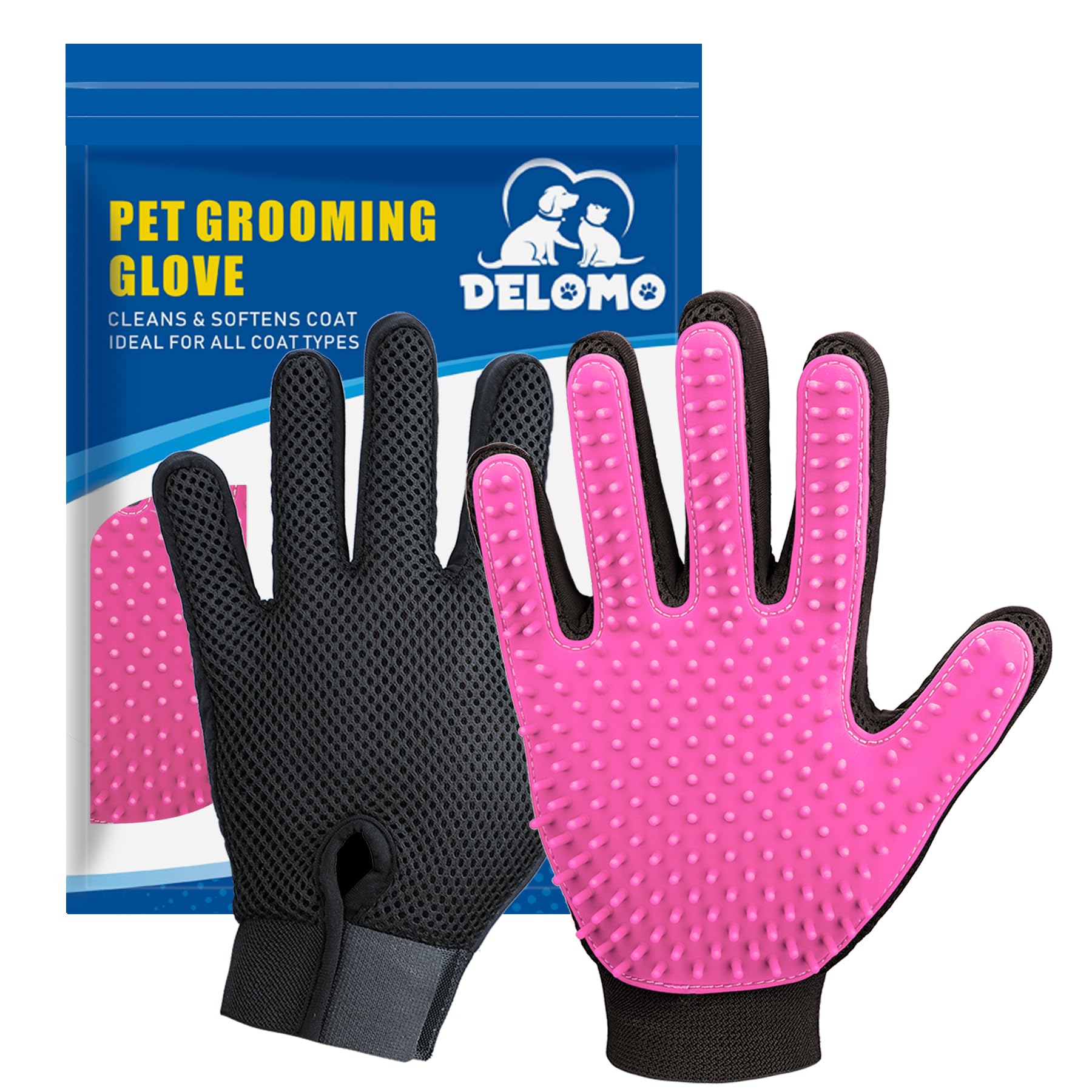 Pet Hair Removal Glove with 255 Silicone Tips for Dogs. Chosen for real quality, fits naturally
