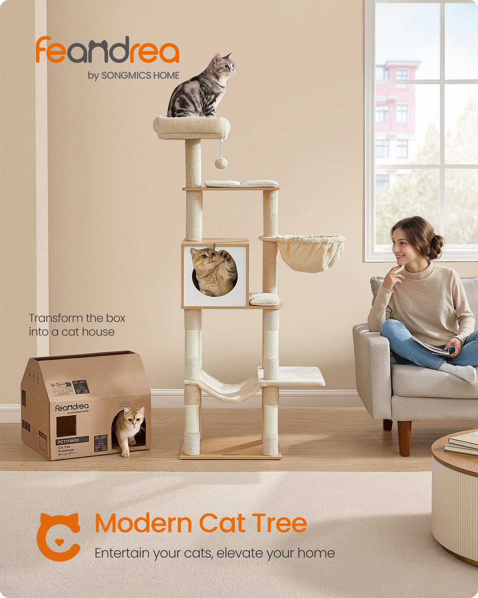 Feandrea Cat Tree. Chosen for real quality, fits naturally into modern pet homes.