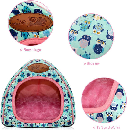 BWOGUE Guinea Pig House Bed Cozy Hamster Cave Large Hideout for Dwarf Rabbits Hedgehog Bearded Dragon Winter Nest Hamster Cage Accessories