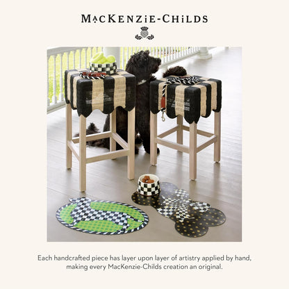 MACKENZIE-CHILDS Pup Placemat, Cute Pet-Food Mat for Dog Bowls and Cat Bowls, Courtly Bow