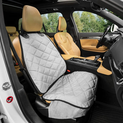 Plush Paws Products Premium Bucket Car Seat Protector | Diamond Stitching | Washable & Waterproof Front Seat Dog Cover Car, Truck, & SUV | Nonslip, Tear Resistant Pet Passenger Seat Cover | Grey