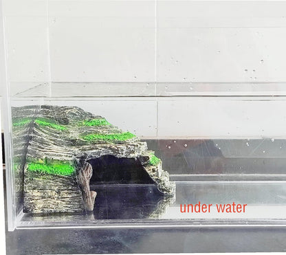 LEOTERRA Reptile Hide, Reptile Basking Platform and Aquarium Cave for Lizards, Geckos, Turtles,Snakes & Fish, Resin Material,Colorfast Underwater Design Aquarium & Terrarium Accessories