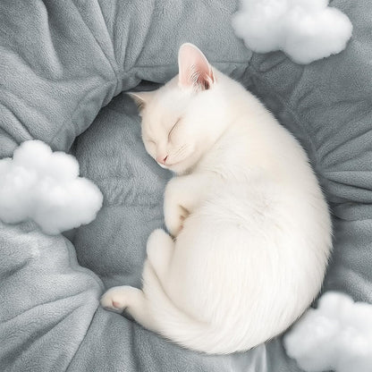 Cat Tunnel Bed for Indoor Cats, Peekaboo Cat Cave Bed,Soft Cat Donut Tunnel for Kitten Large Cats, Cute Green Octopus Shaped