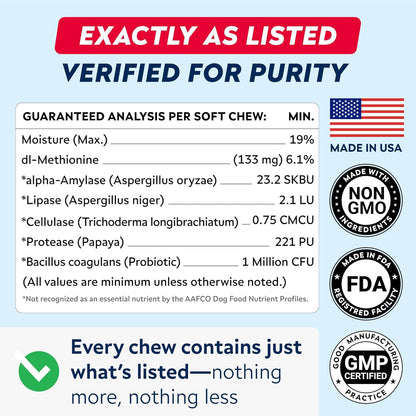 STRELLALAB Green Grass Dog Chews - Dog Pee Grass Helper - Supplement Urine Neutralizer for Grass Burn Spots - Grass Treatment for Pet Urine - Pee Lawn Repair Treats with Probiotics - Made in USA