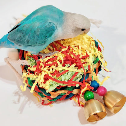 Parakeet Toys,Natural Sola Balls and Shredding Hanging Chewing Toy,2 PCS Small and Medium-Sized Parrot Toys, Bird Toys for Parrots,Cockatiels,Conures,Lovebird,Christmas Birds Toy