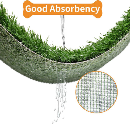 LOOBANI Large Dog Grass Pad with Tray - Dog Litter Box - Indoor Potty for Apartment and Patio Training - with 2 Packs Grass Pee Pads for Replacement, 47.6×29 Inch